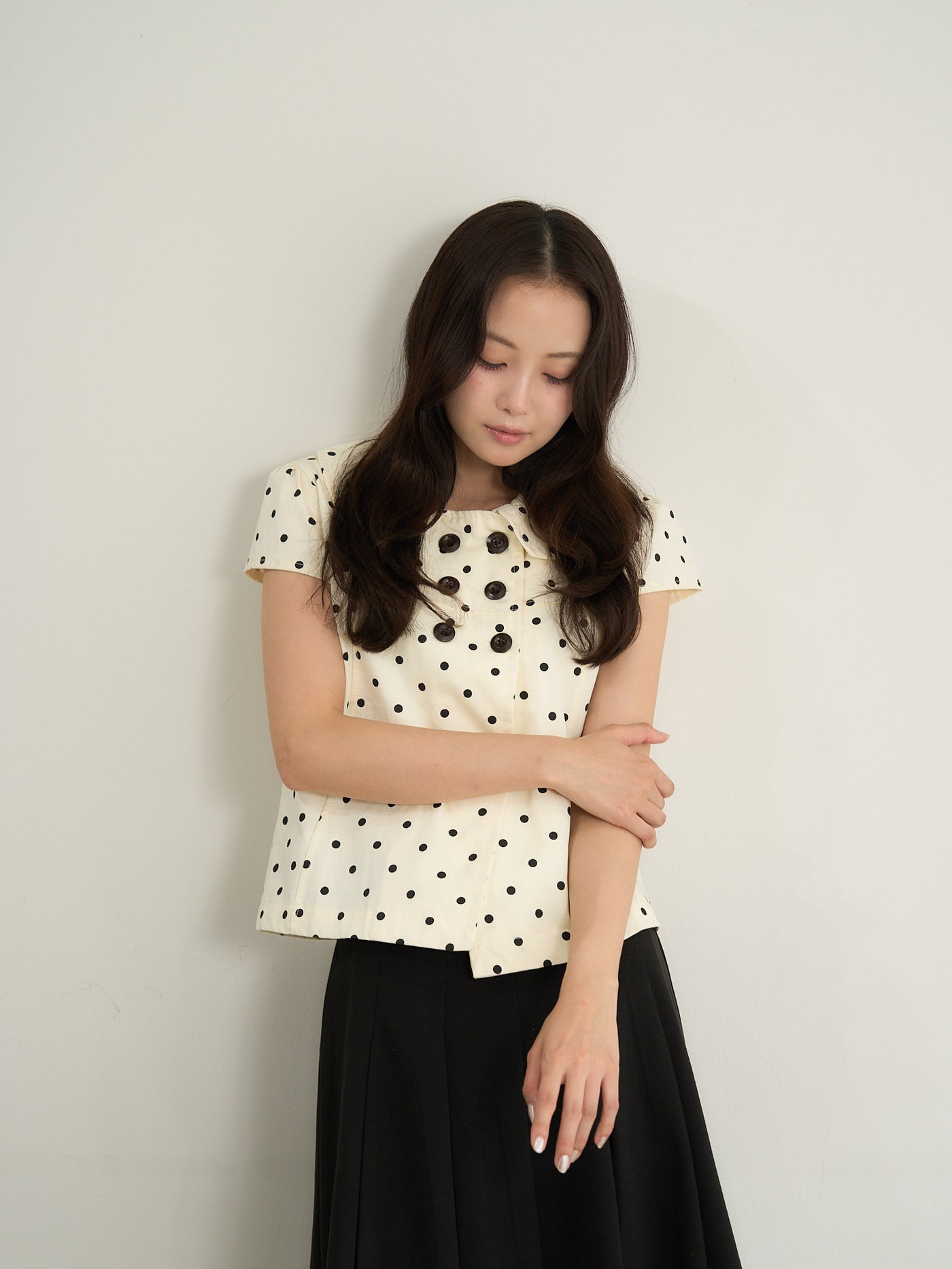 dot button blouse