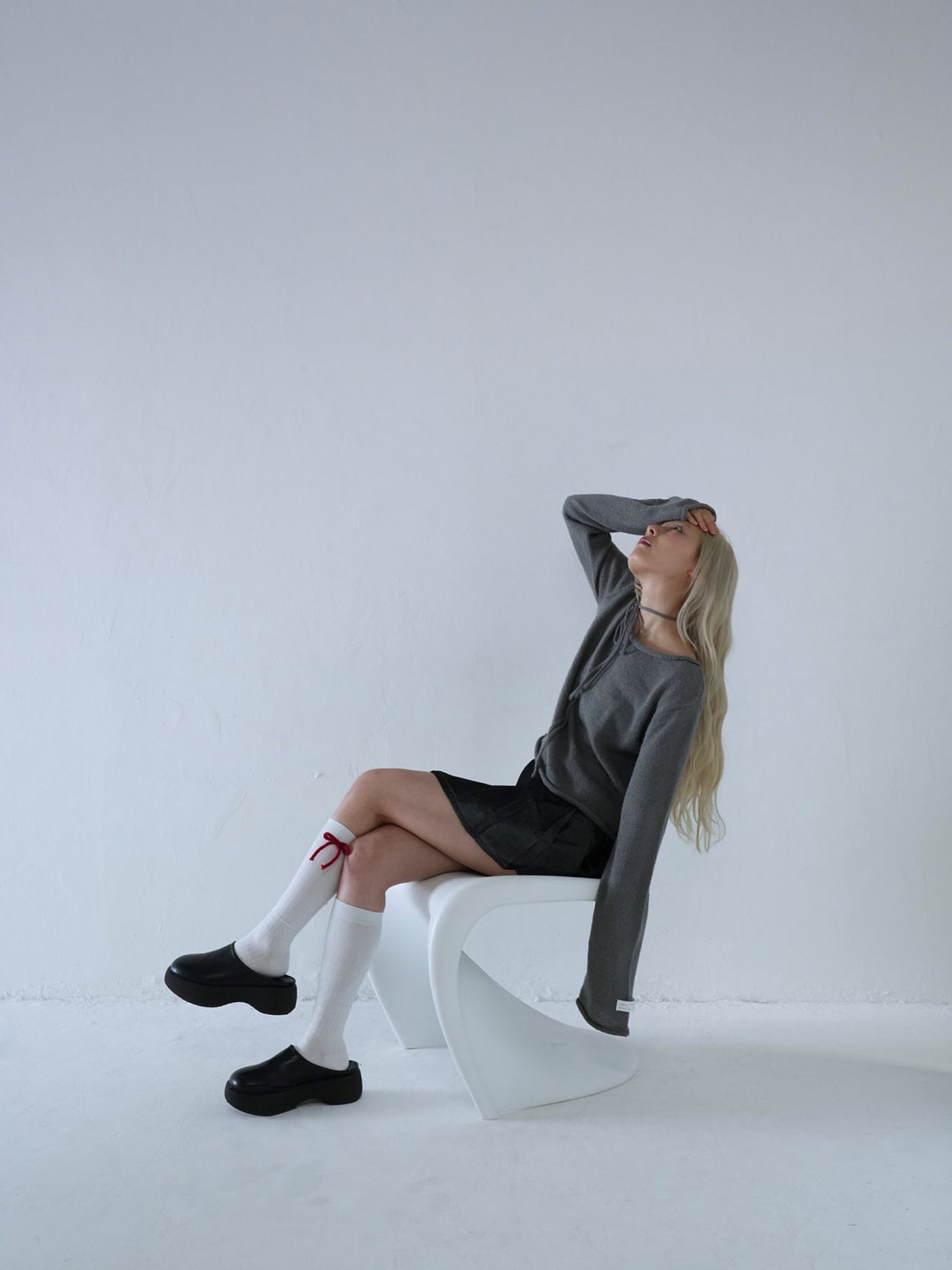 tie ribbon knit