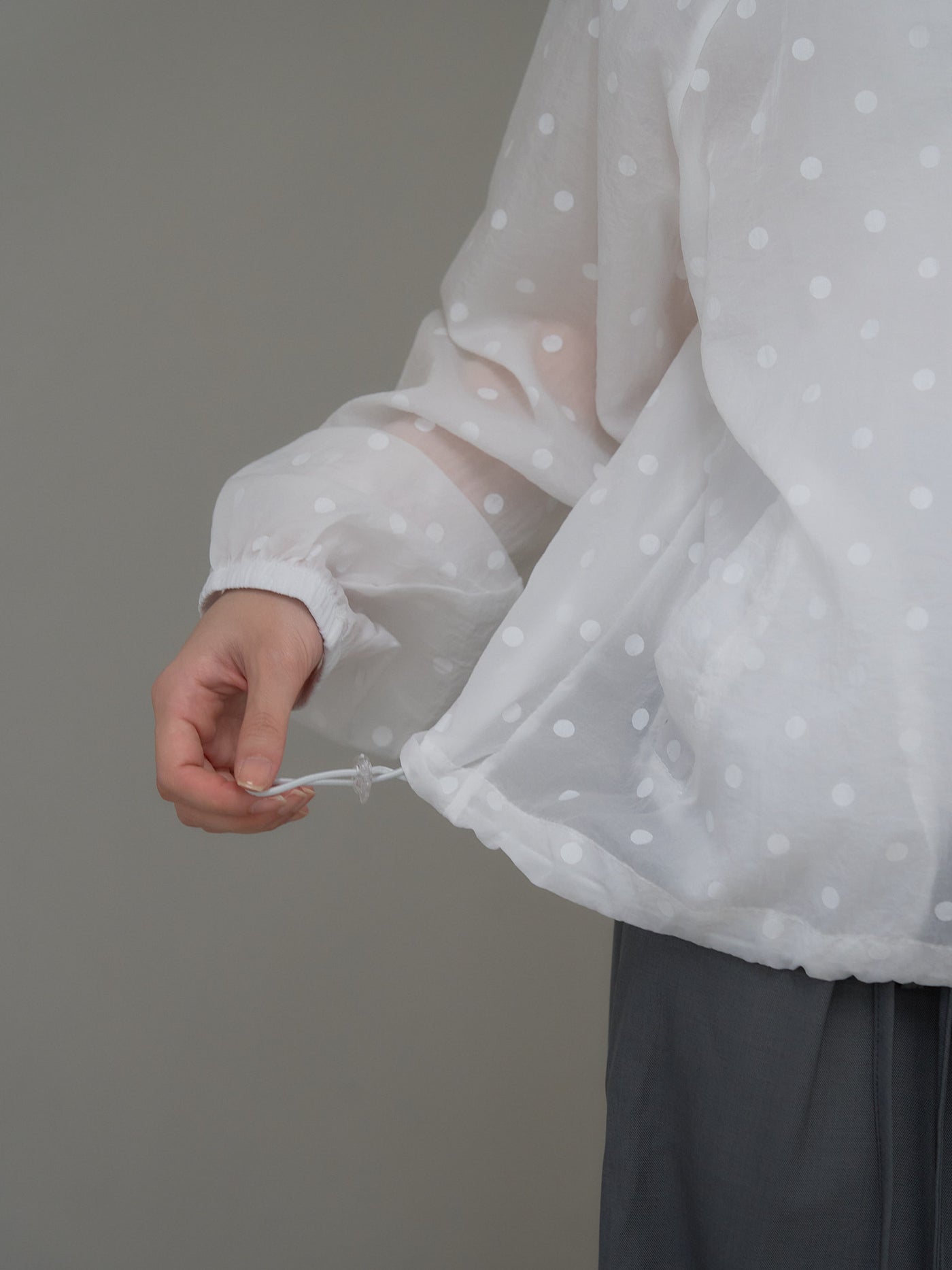 dot sheer hoodie