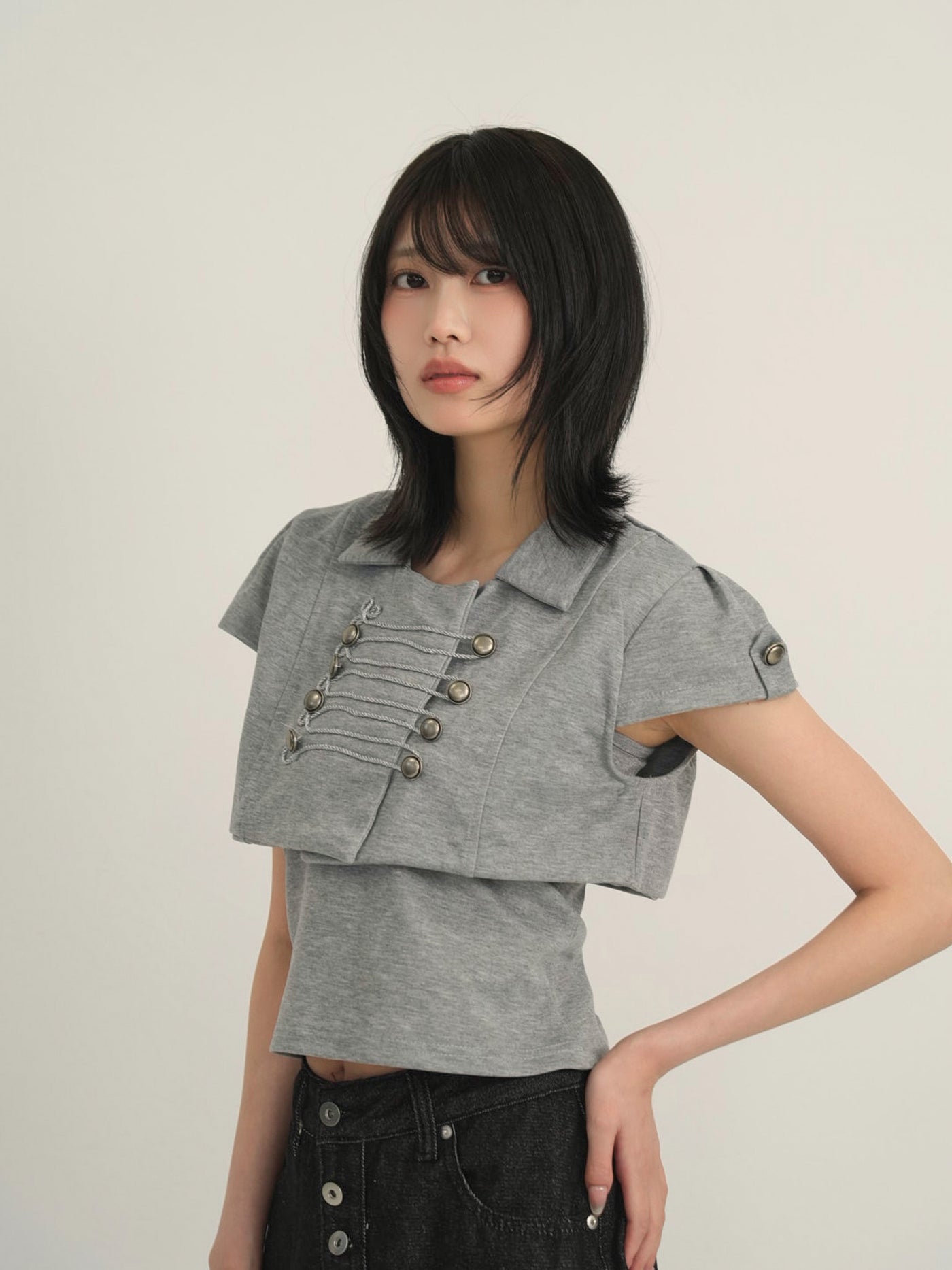 double button short jacket
