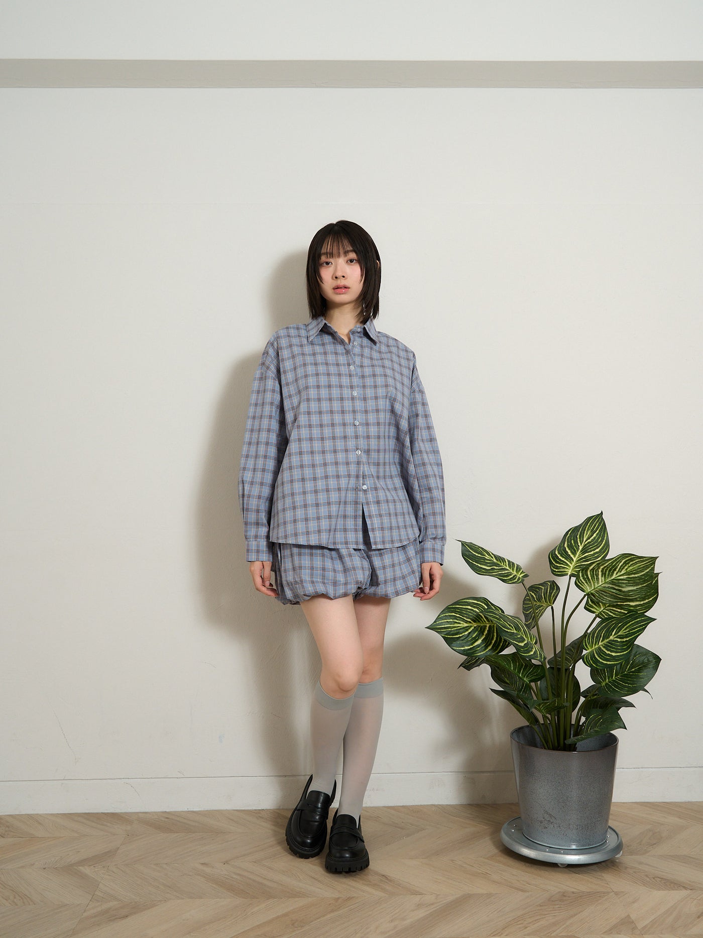 check shirt set