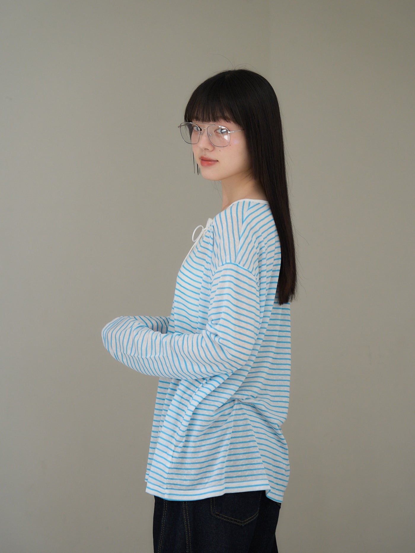 french border long sleeve knit
