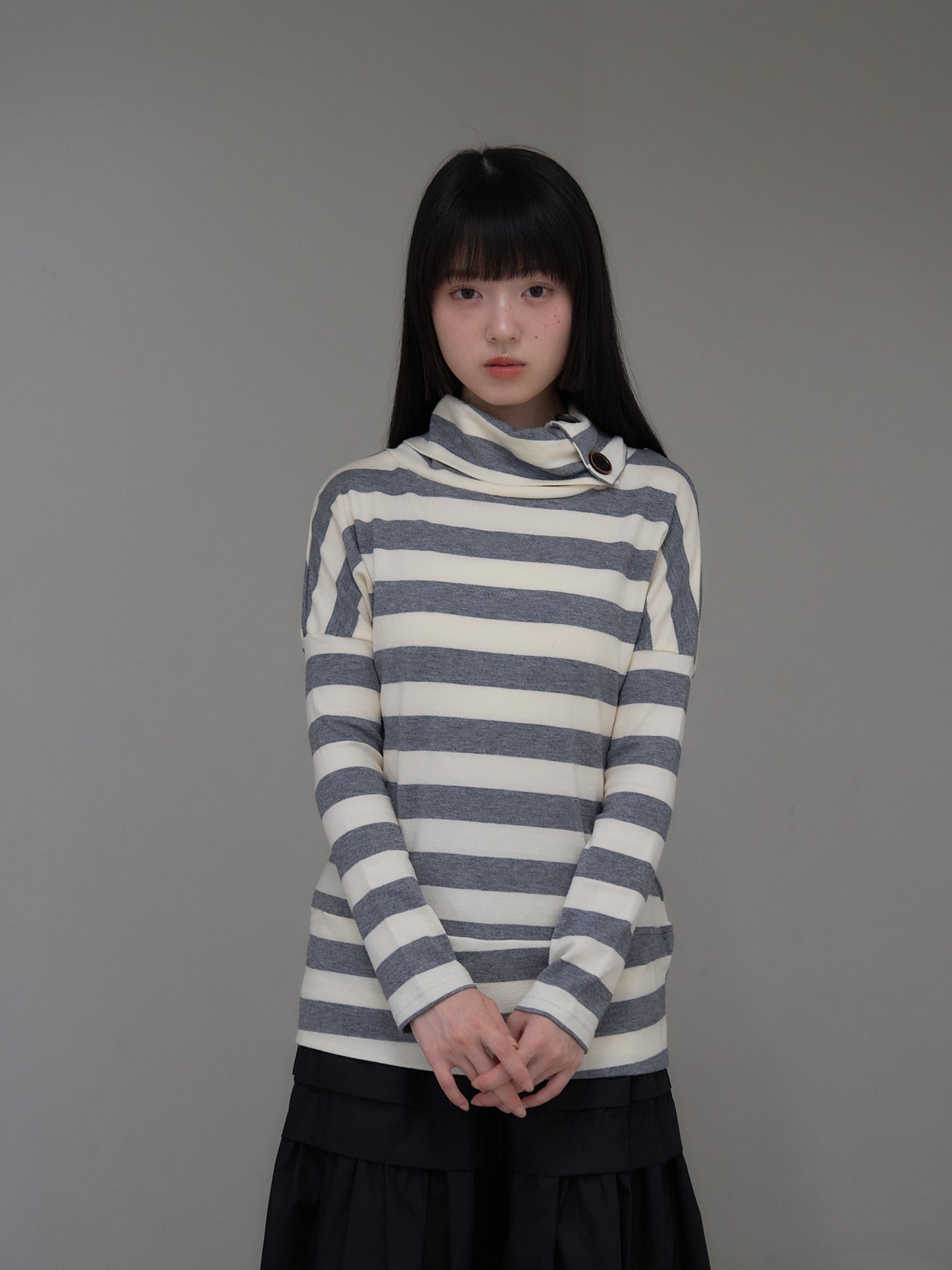 2way neck border knit