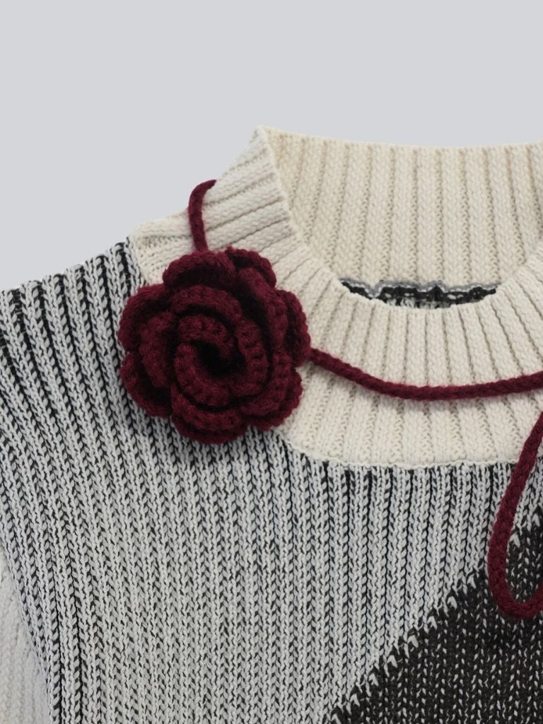 flower choker turtle knit