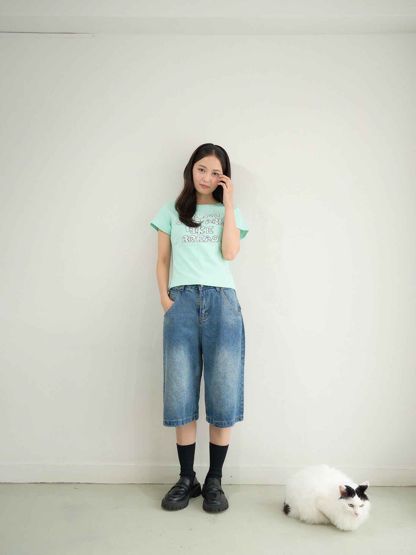 denim bermuda pants