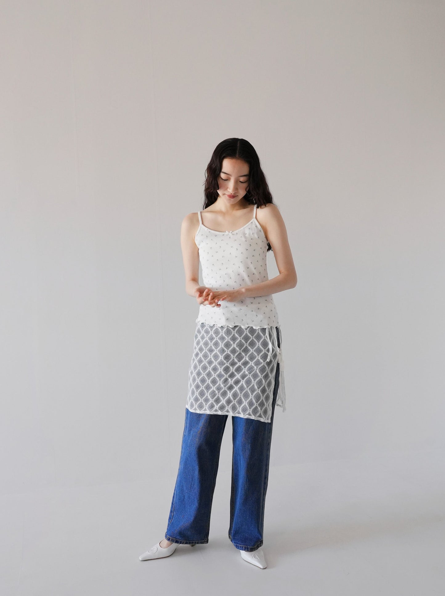 lattice lace wrap skirt