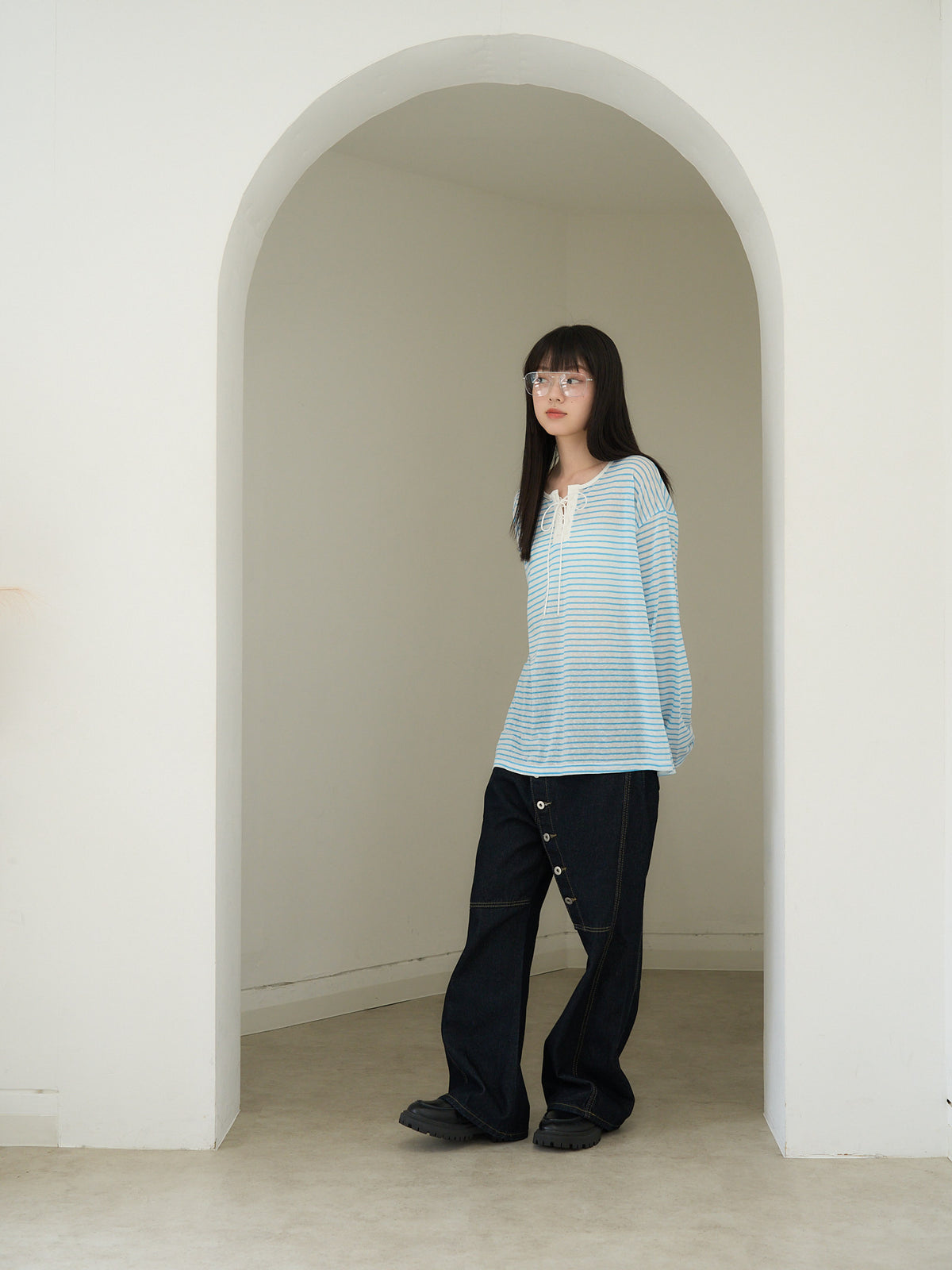 french border long sleeve knit