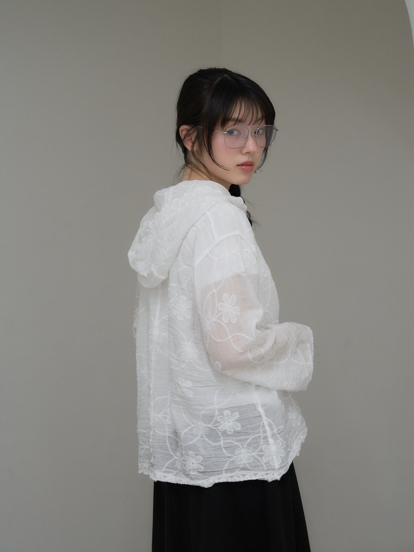 embroidery lace hoodie