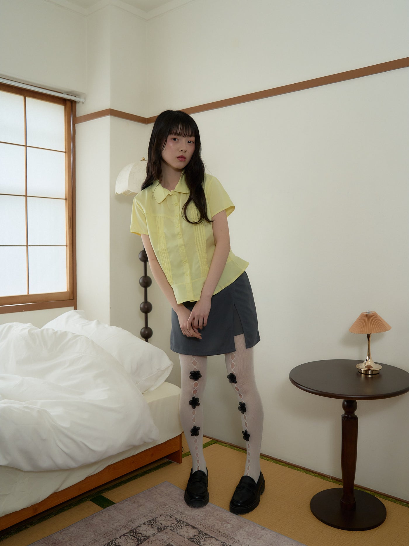 ピンタック 半袖シャツ 大人カジュアル レディース Uenui