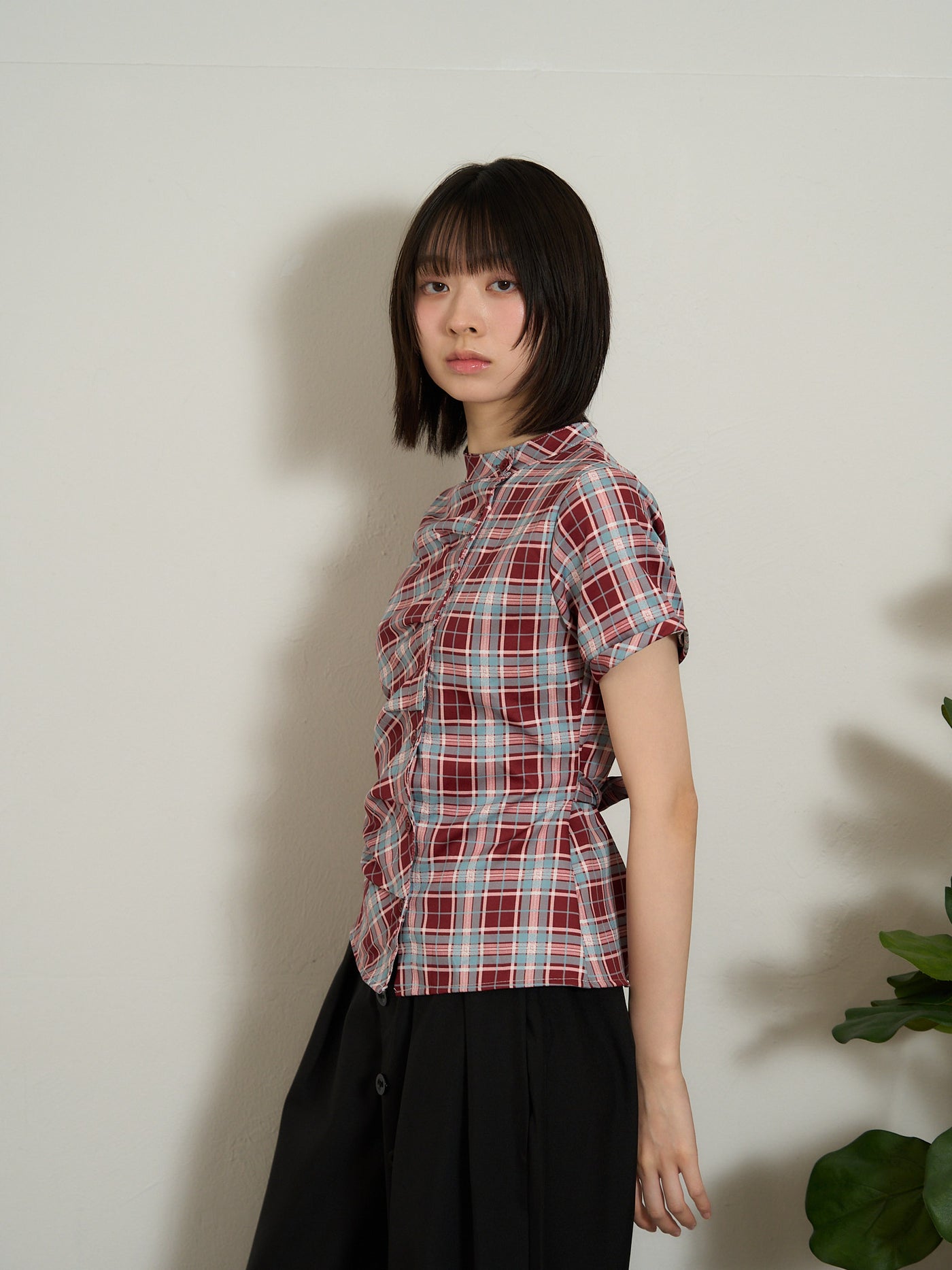 twist button check top
