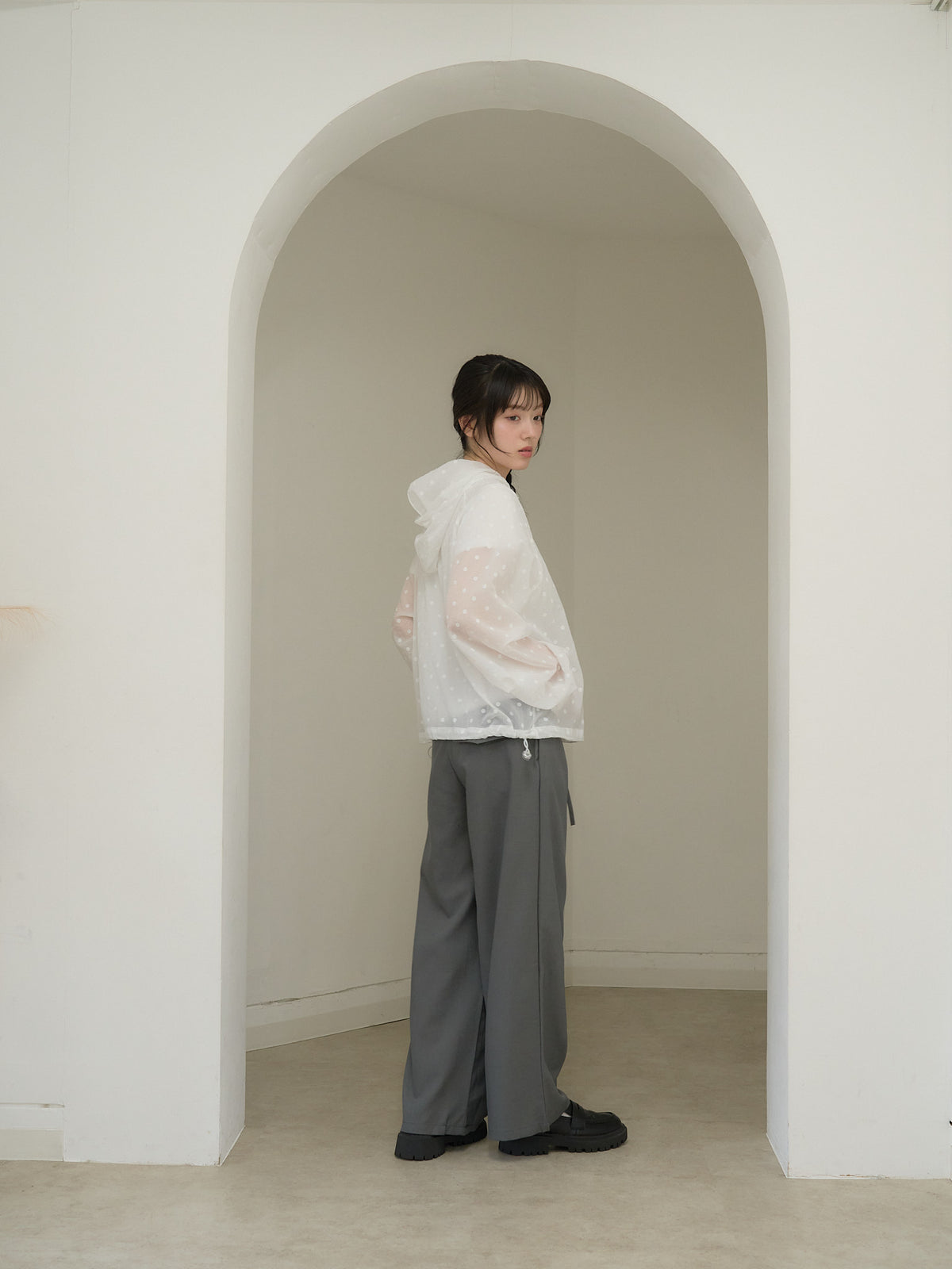 dot sheer hoodie