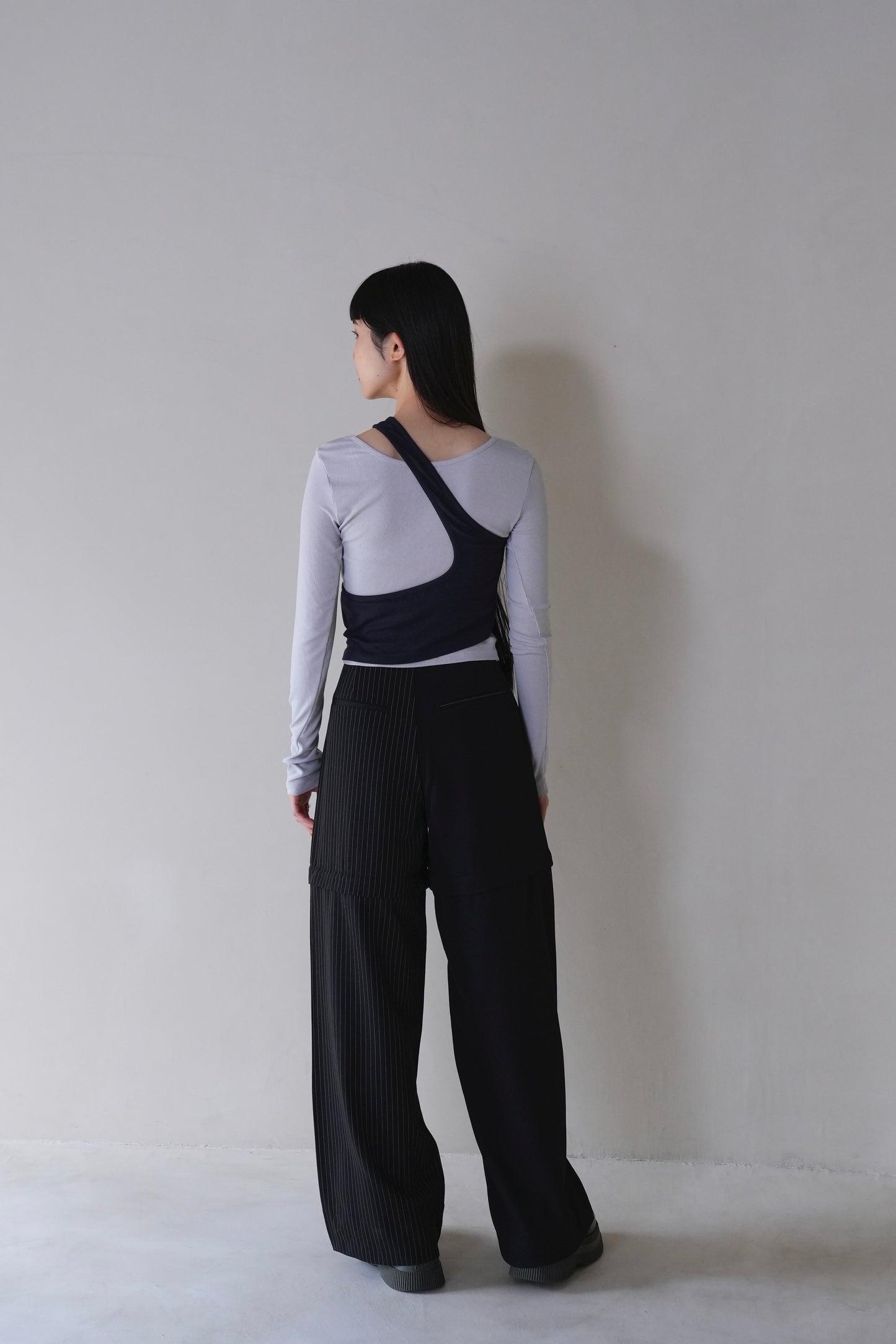 one shoulder layered tops
