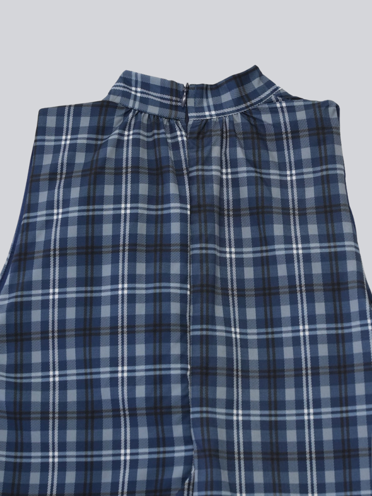 retro plaid ruffle one piece