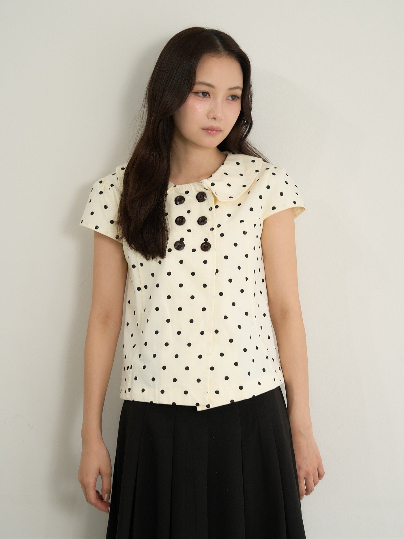 dot button blouse