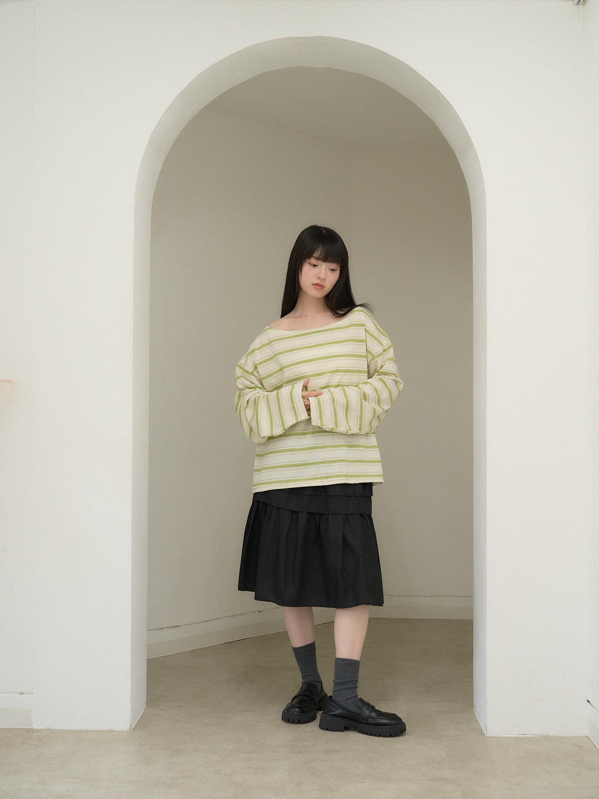 long sleeve border tee