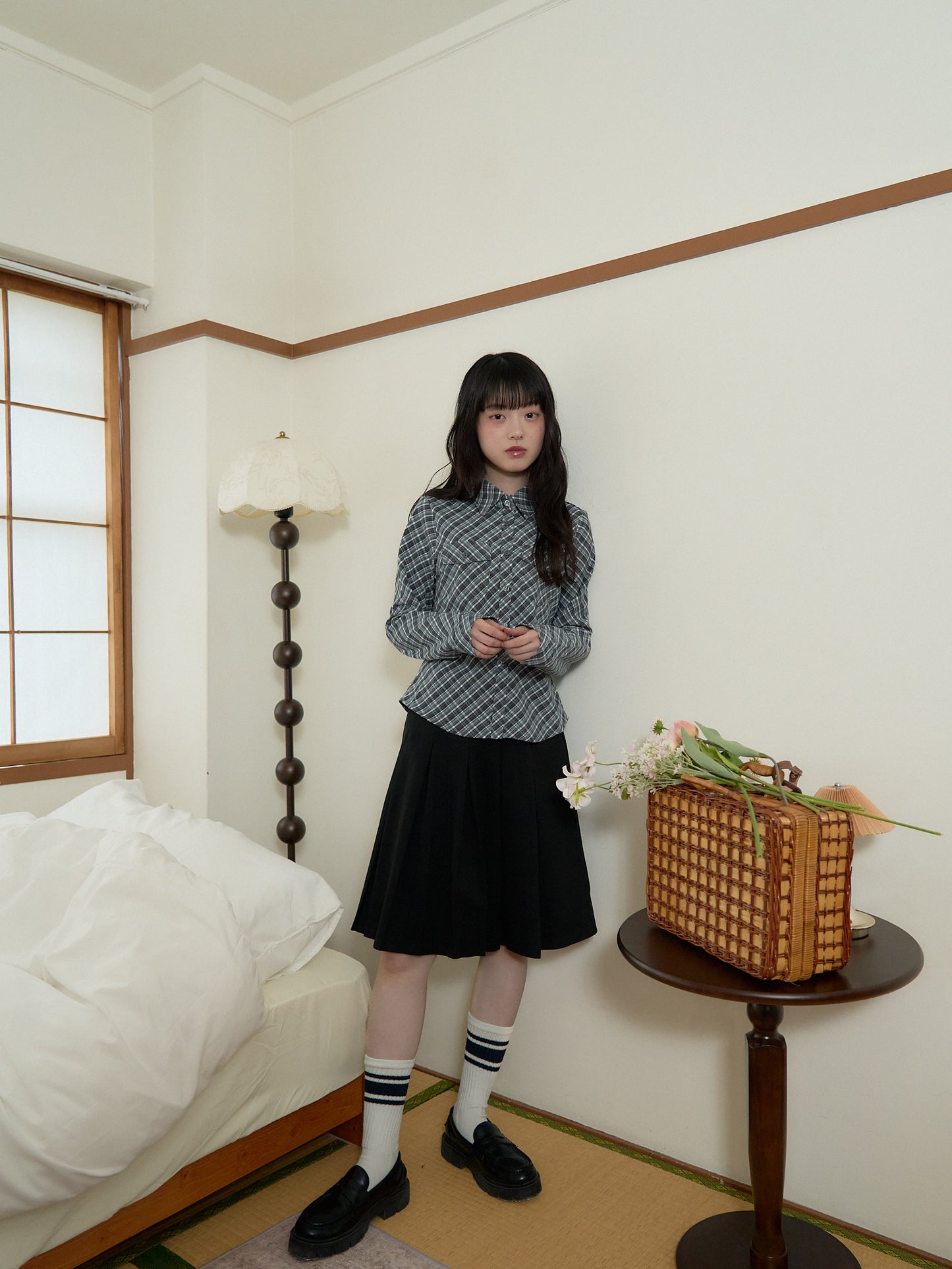 soft plaid cropped shirt