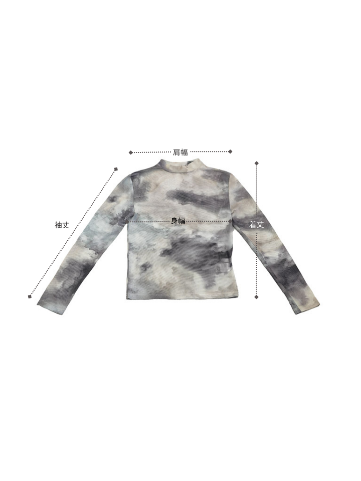 marble high neck sheer tops