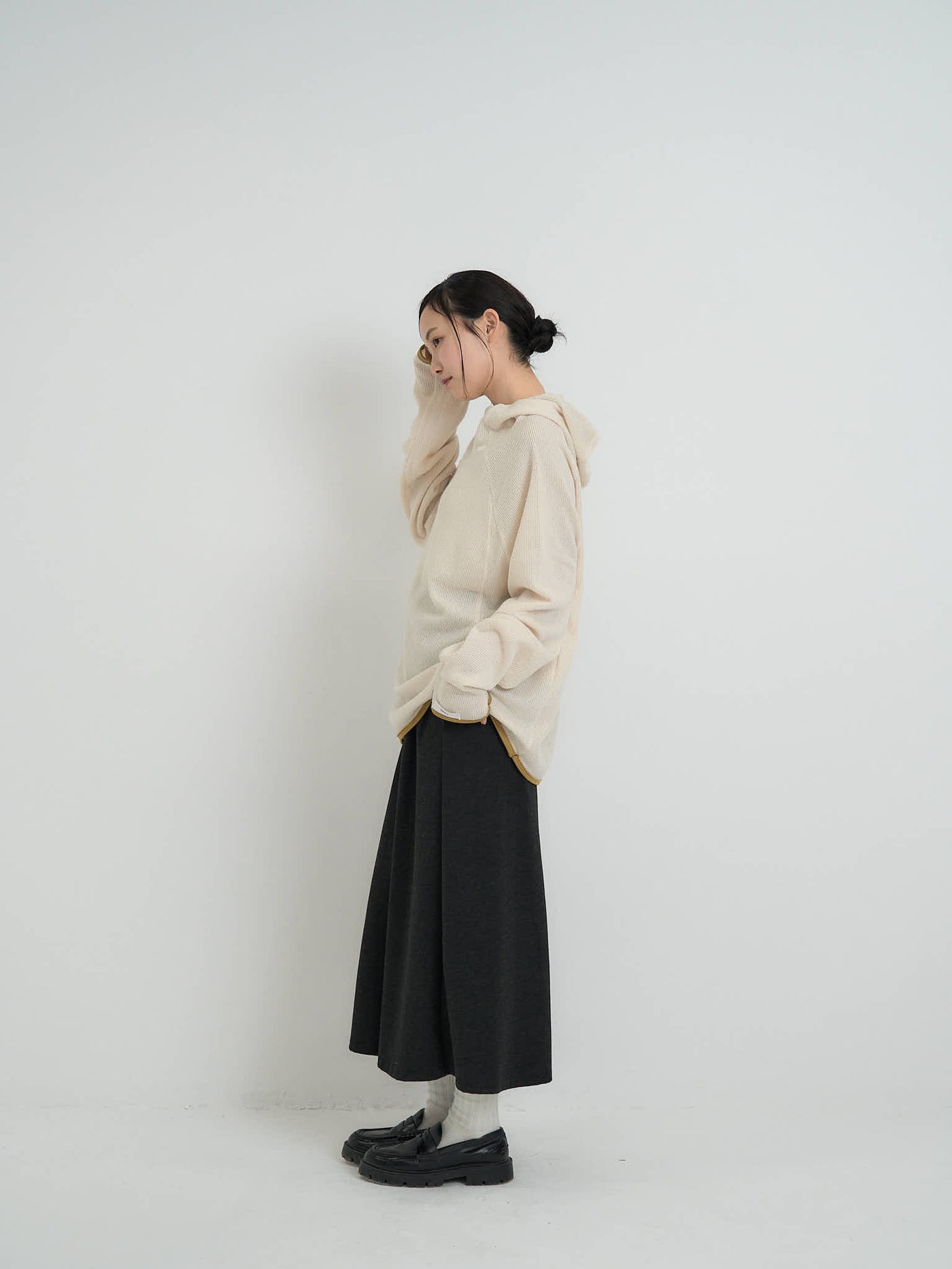 リブ ロングTシャツ 大人カジュアル レディース Uenui