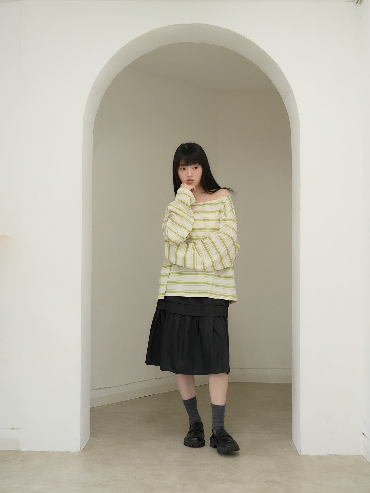 long sleeve border tee
