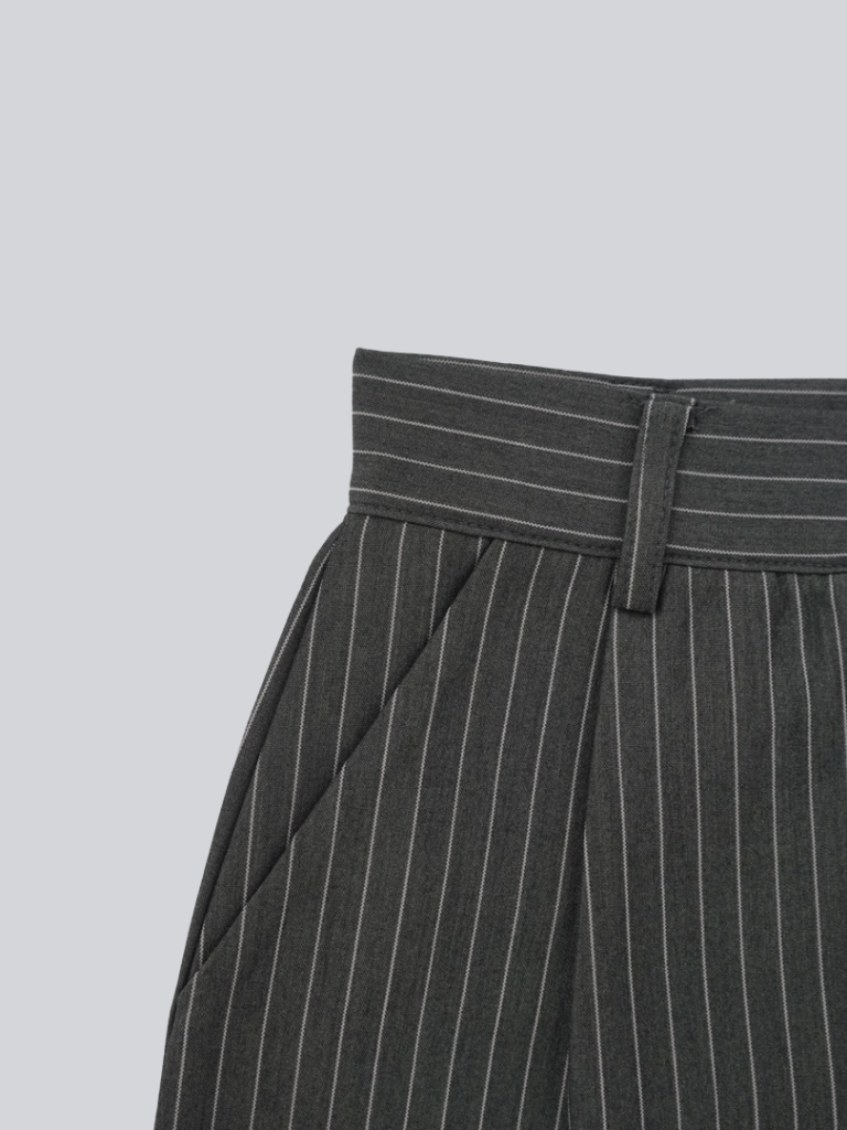 pinstripe pleated shorts