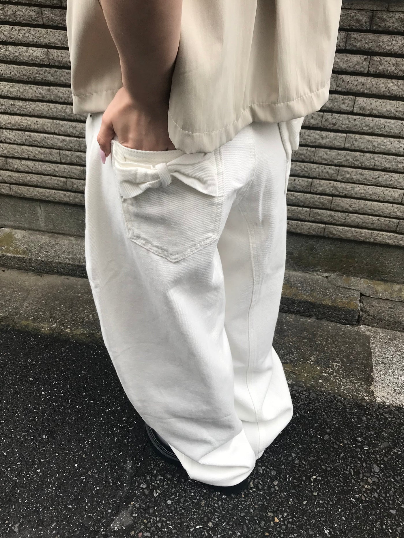 ribbon pocket pants