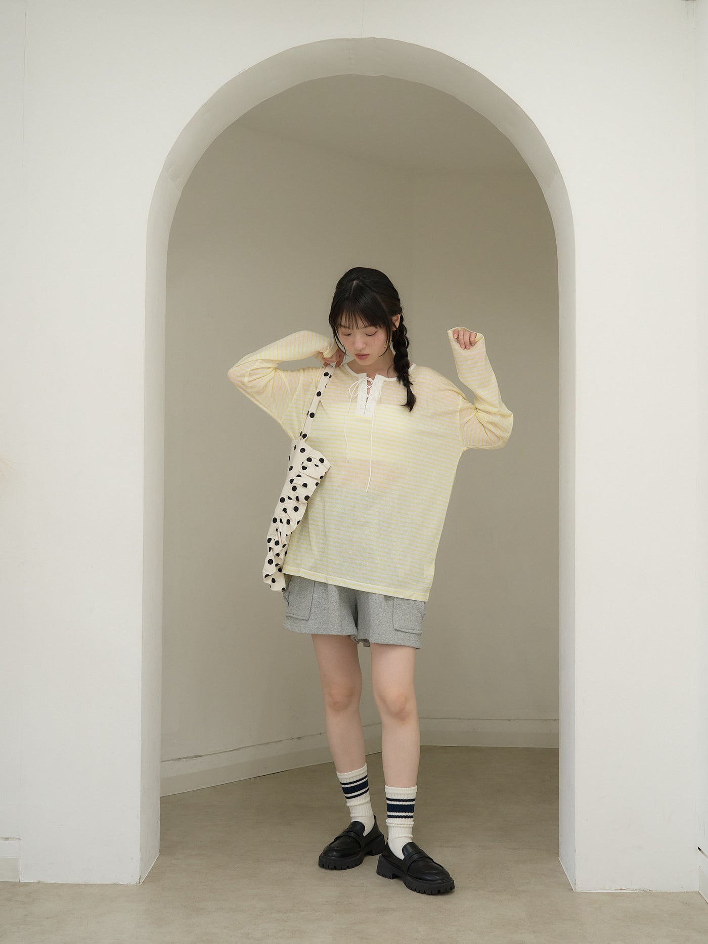 french border long sleeve knit