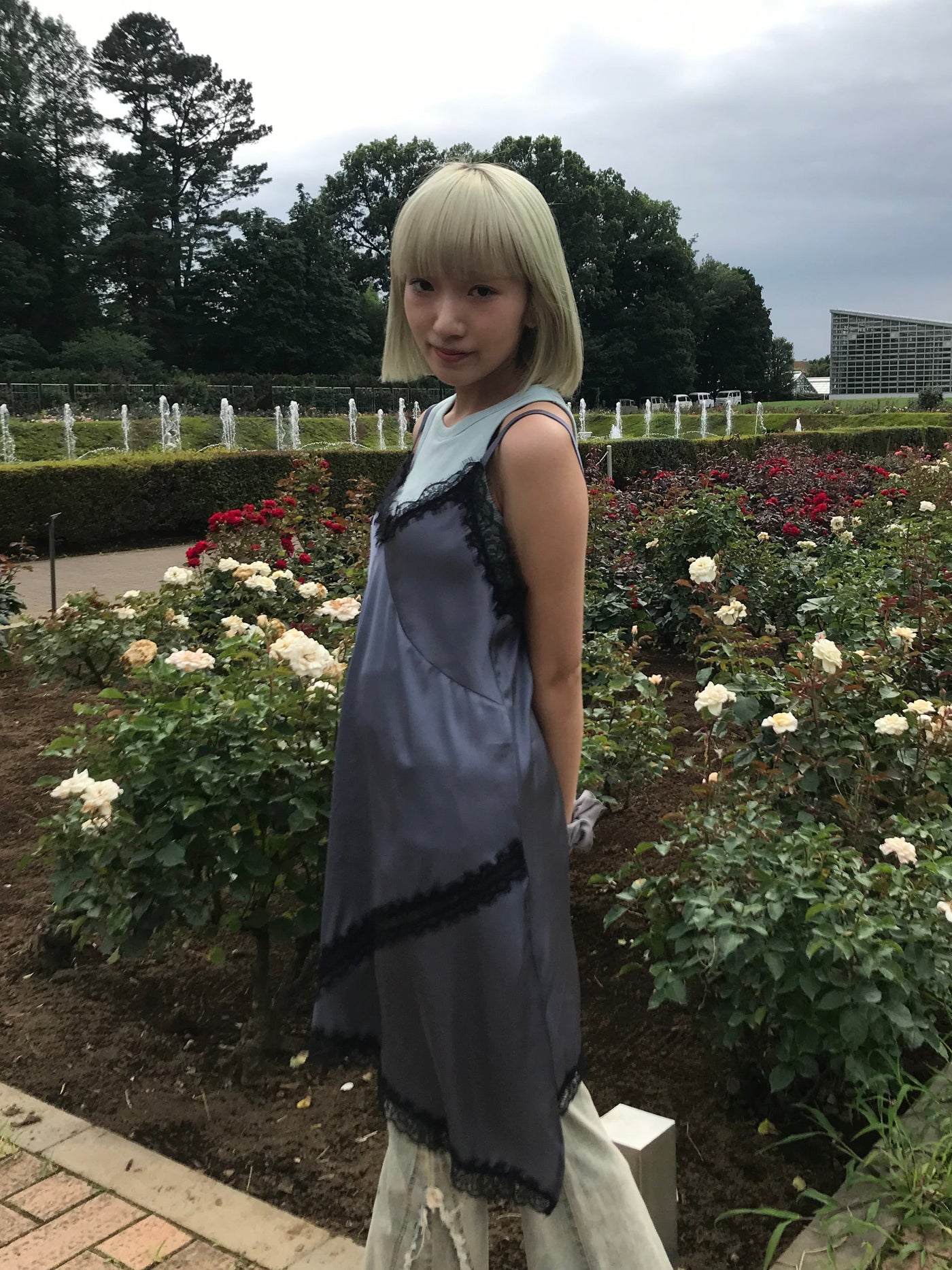 lace satin slip dress