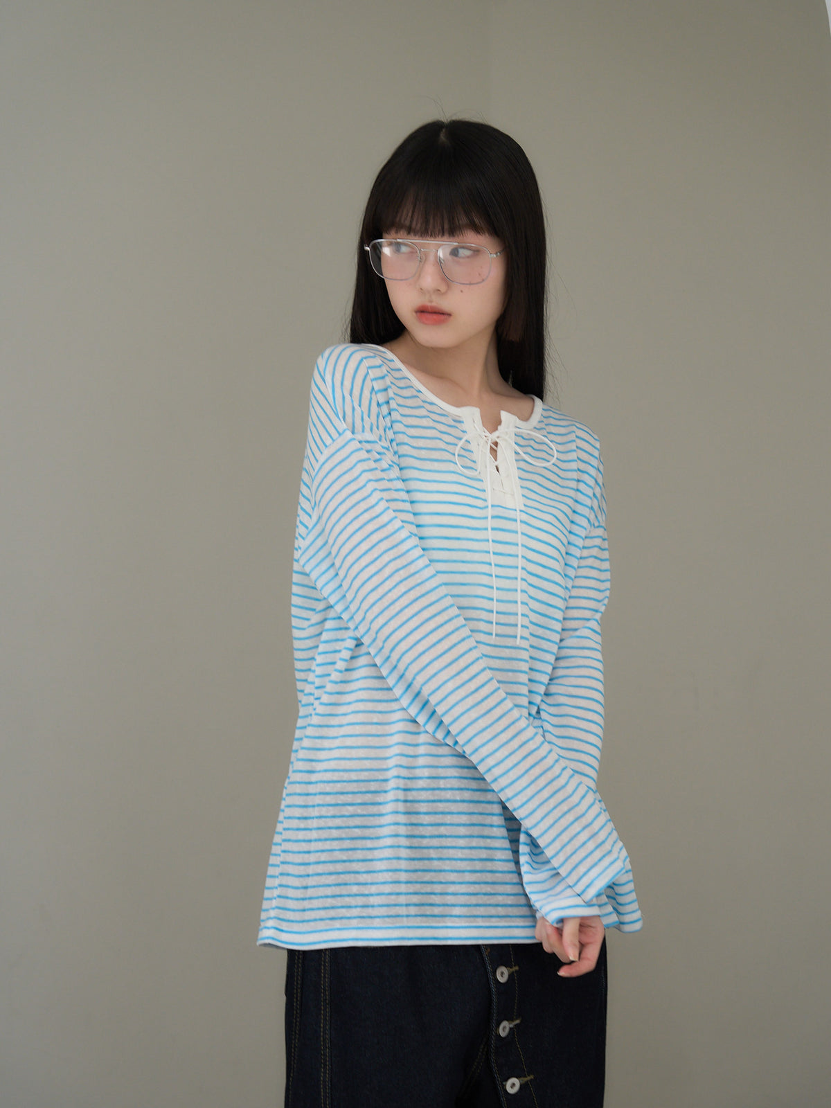 french border long sleeve knit