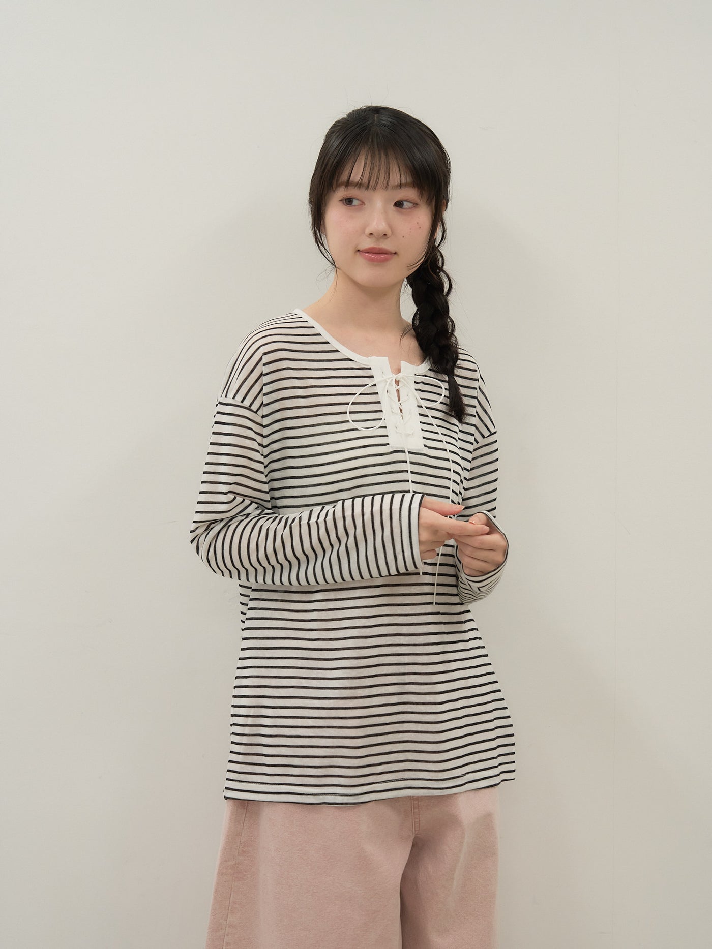 french border long sleeve knit