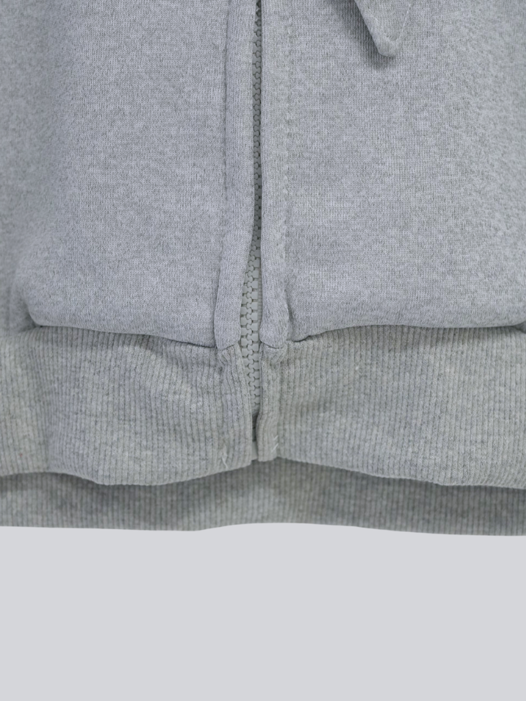 ribbon zip-up hoodie