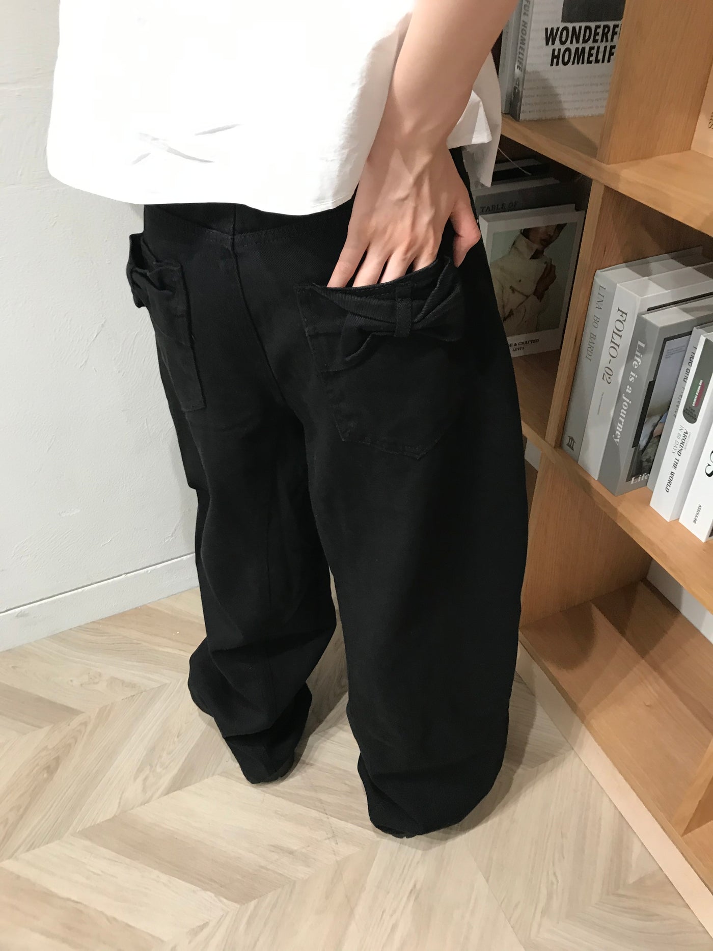 ribbon pocket pants
