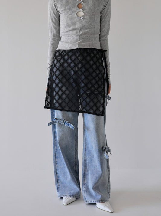 lattice lace wrap skirt