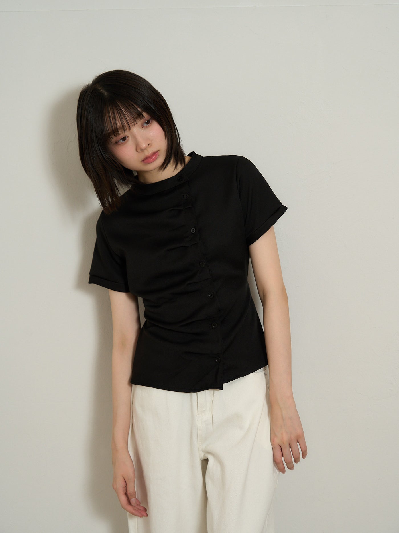 twist button check top