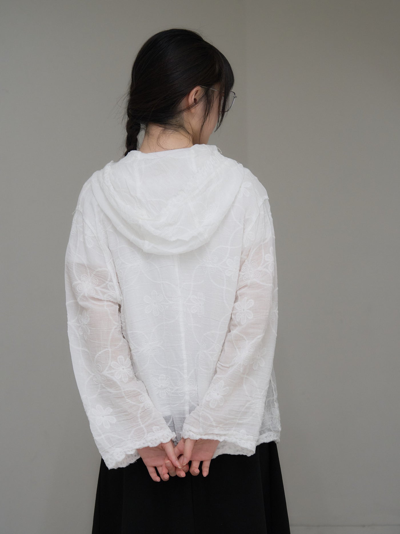 embroidery lace hoodie