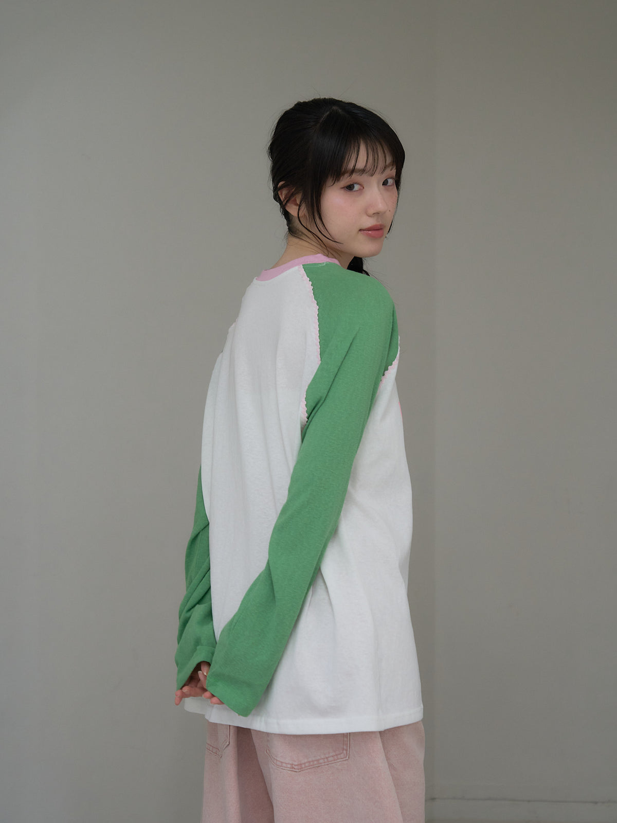 vintage raglan print long tee