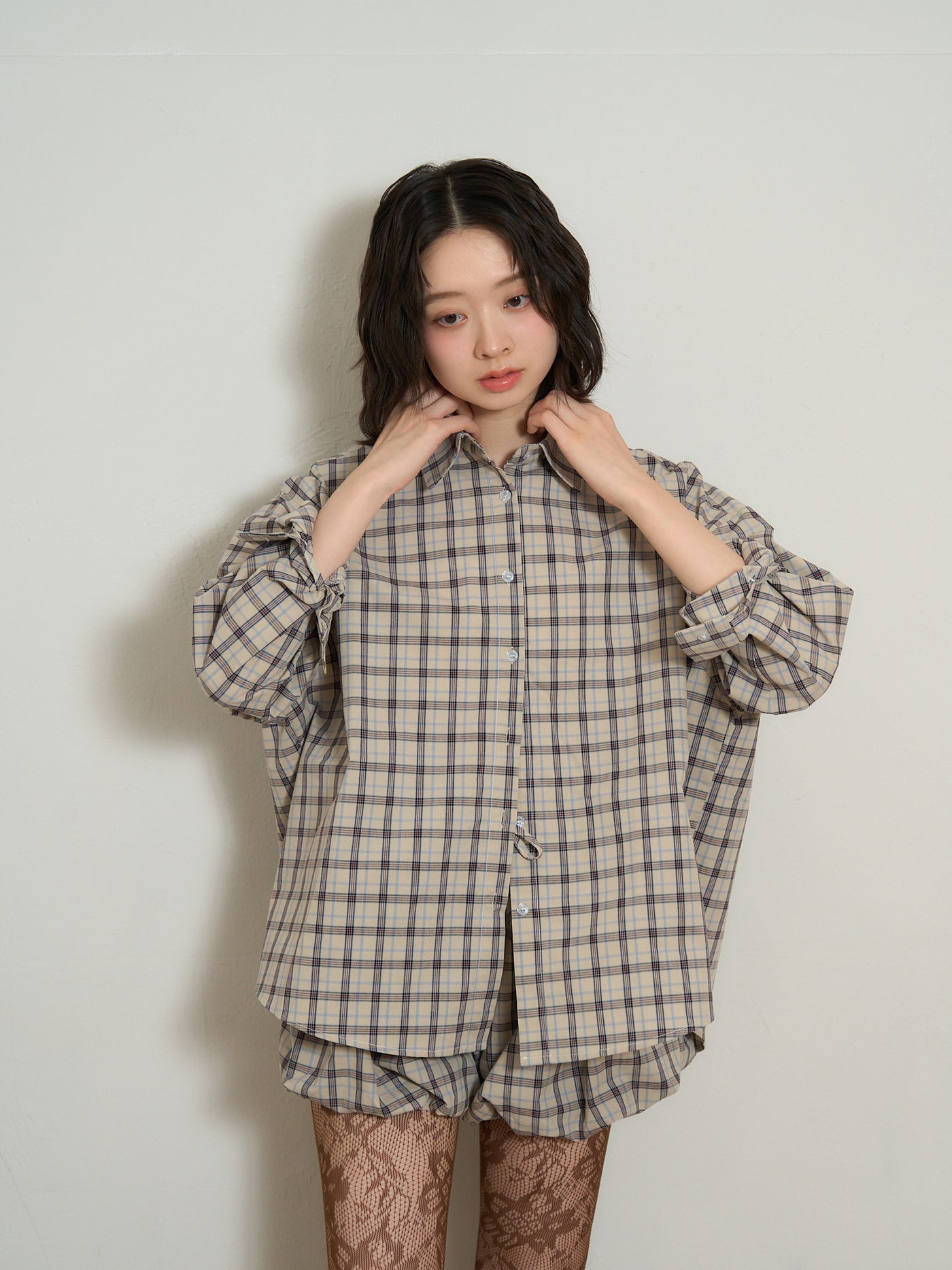 check shirt set