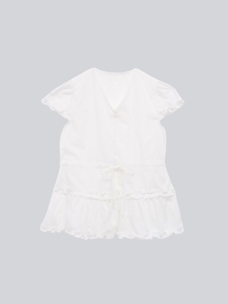 hem frill blouse
