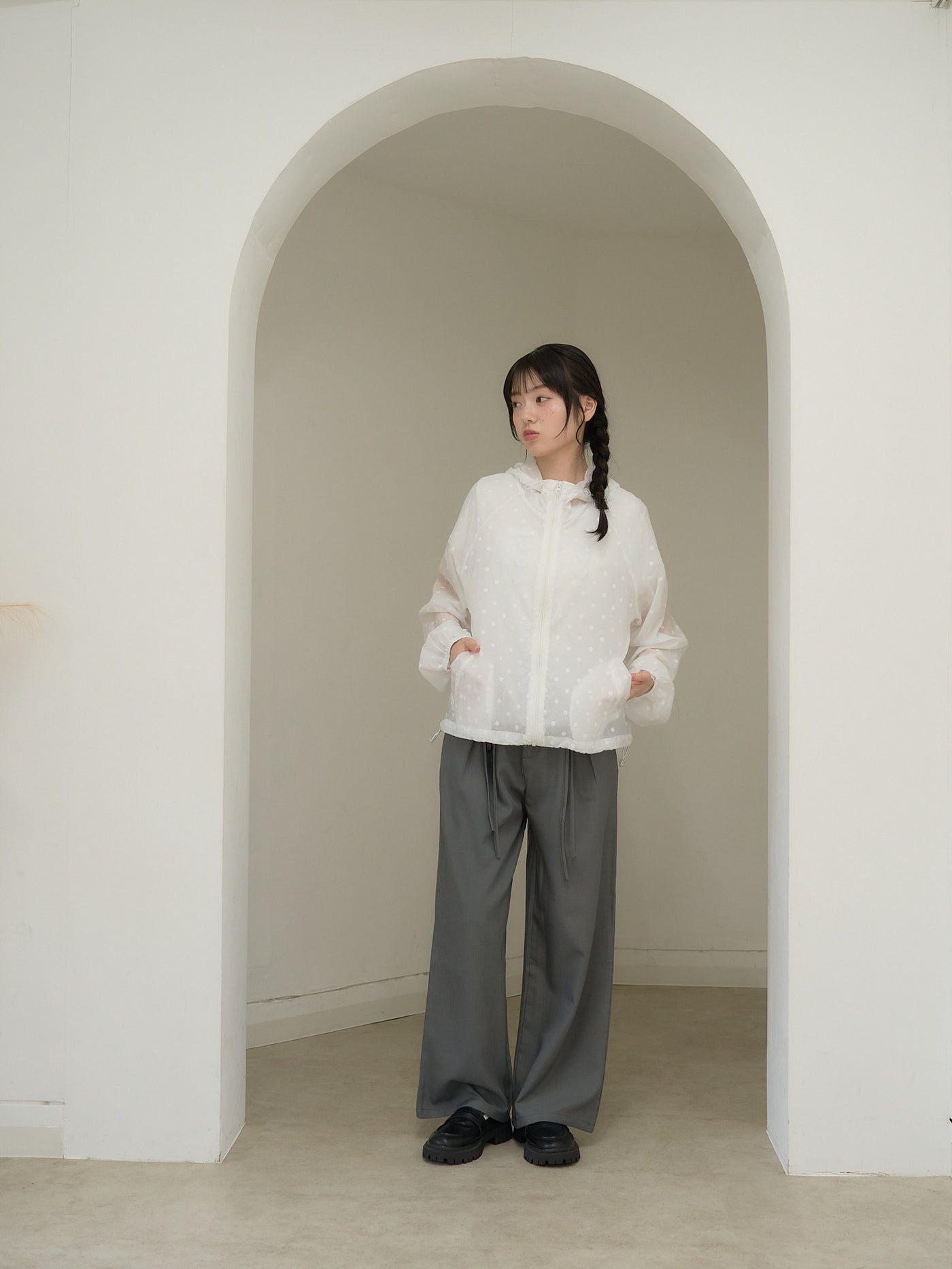 dot sheer hoodie