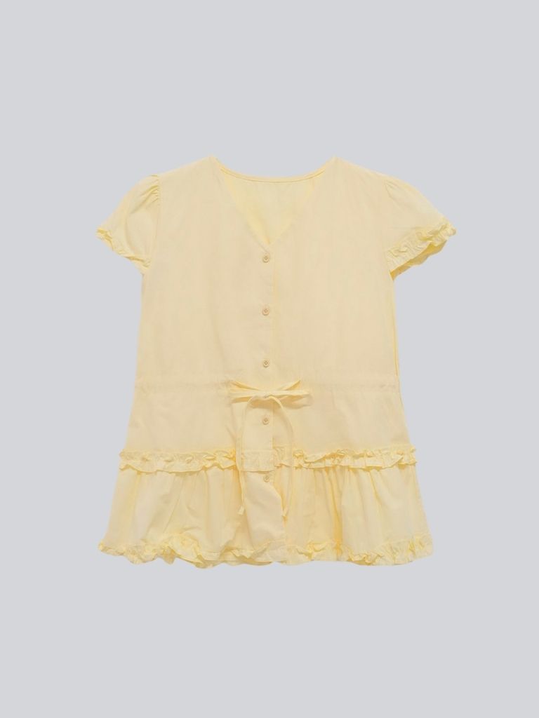 hem frill blouse