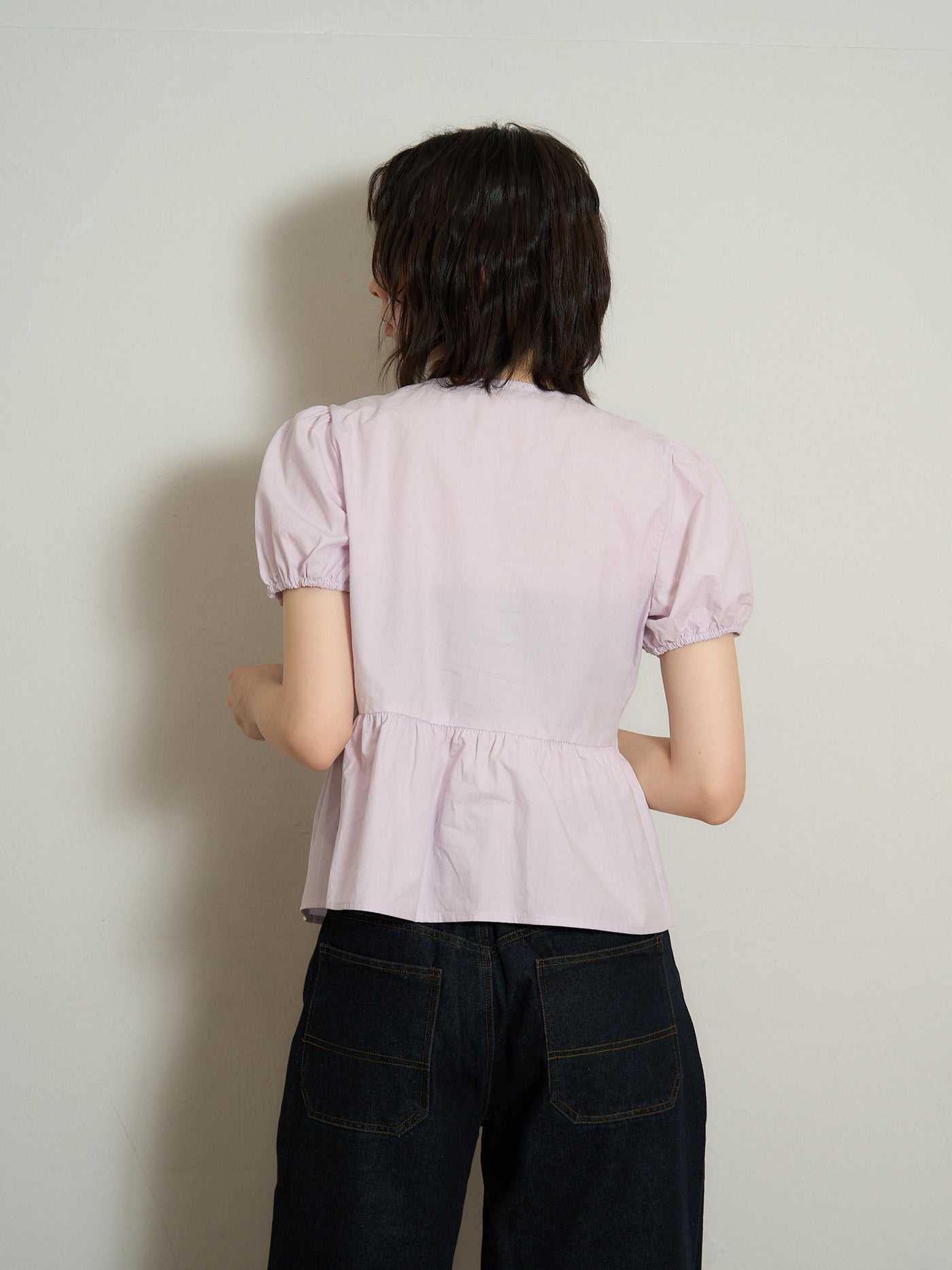 ribbon flare blouse