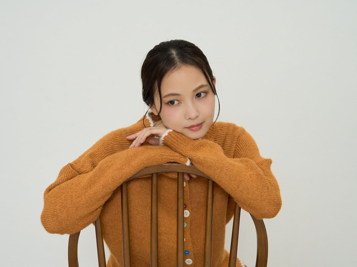 color button knit cardigan