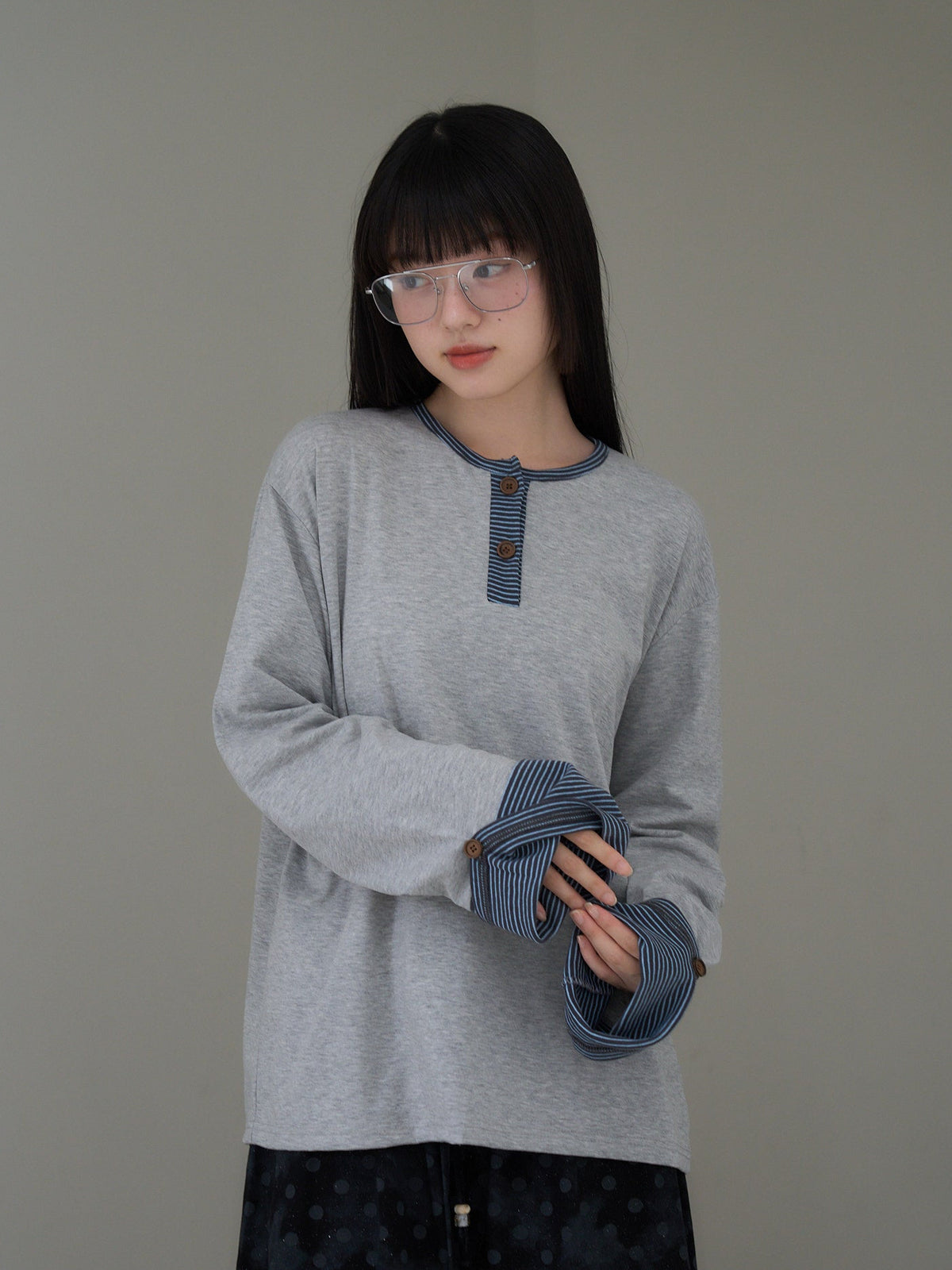 border henley long sleeve tee