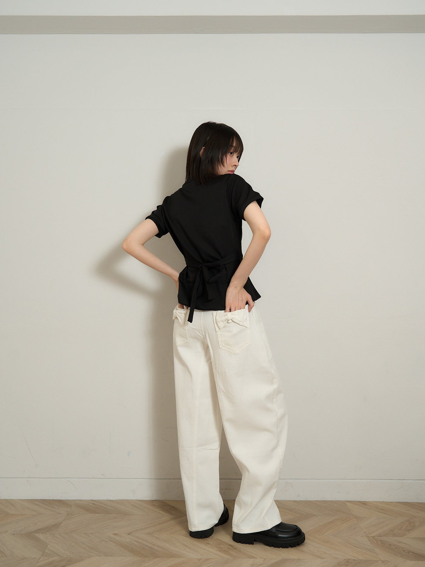 ribbon pocket pants
