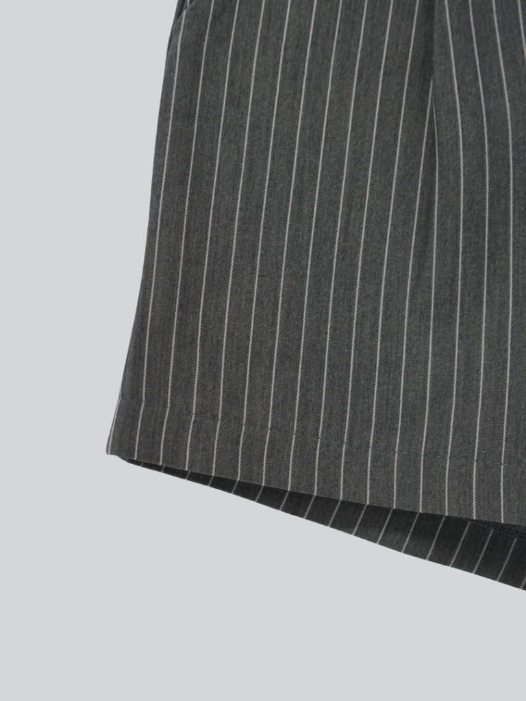 pinstripe pleated shorts