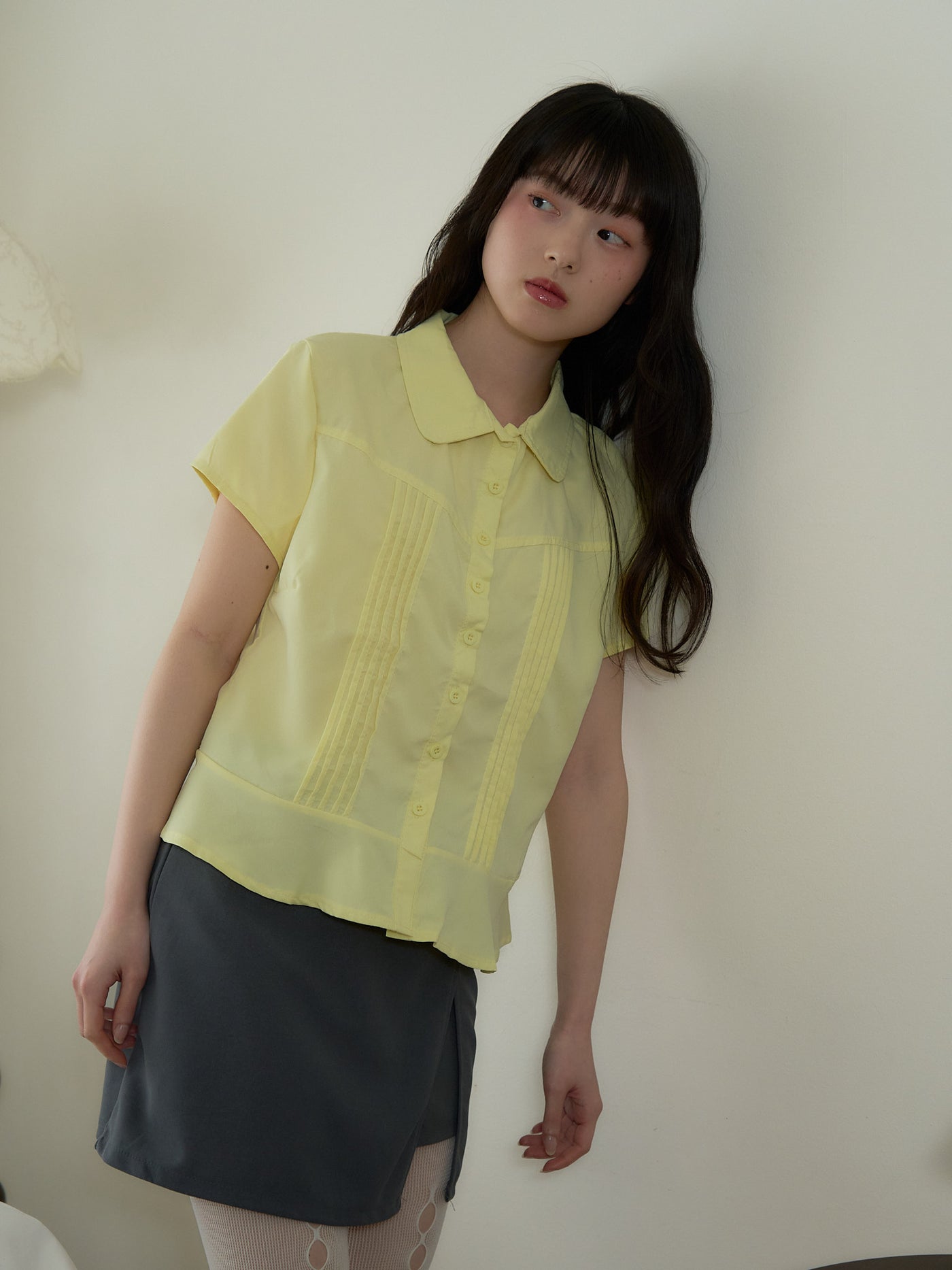 ピンタック 半袖シャツ 大人カジュアル レディース Uenui