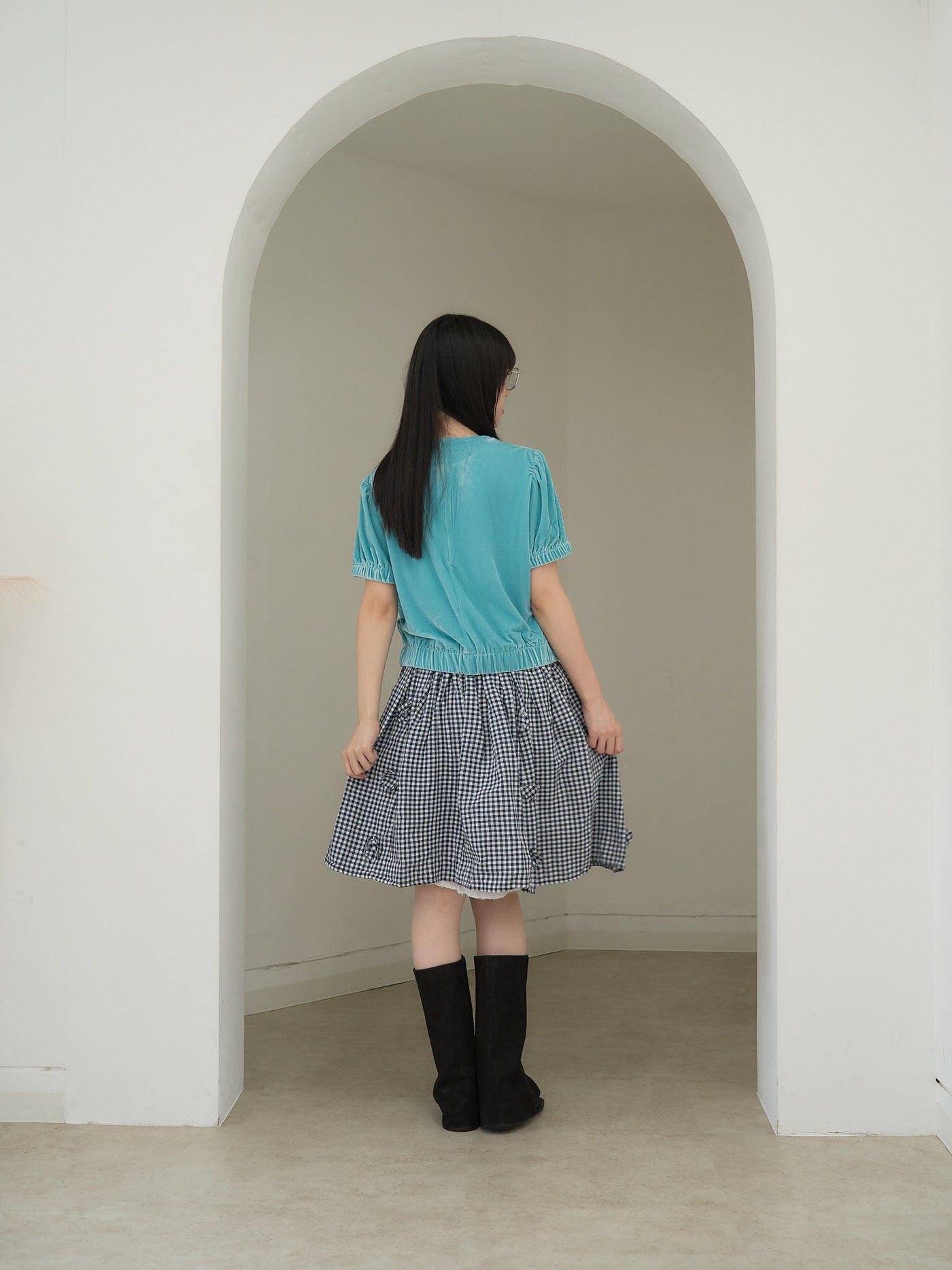 velour puff sleeve top