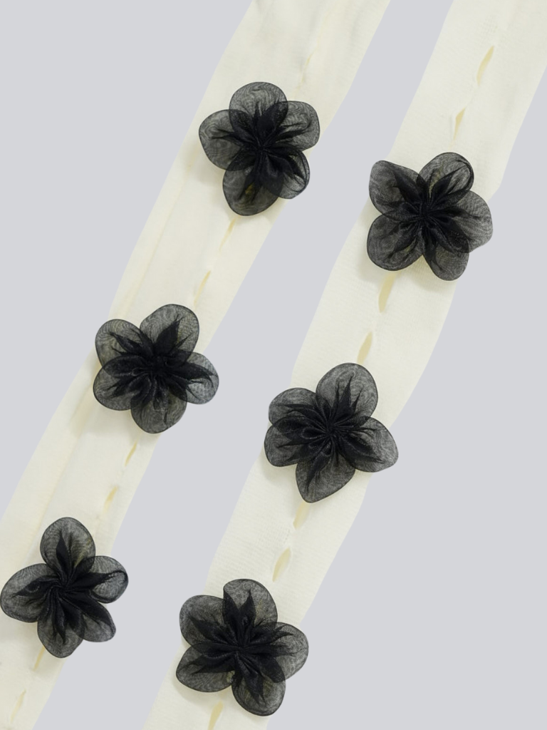 flower lace up tights