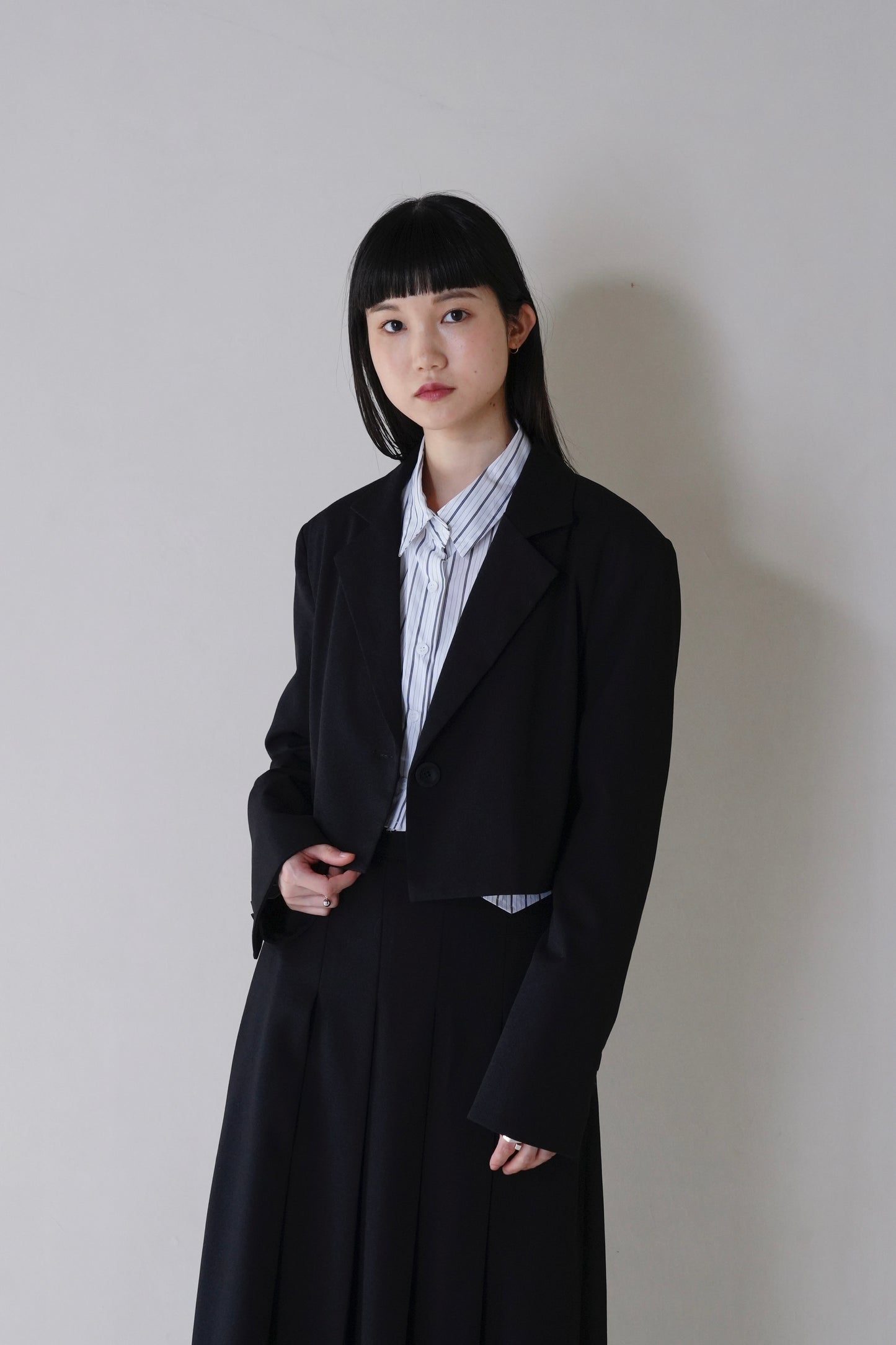tuck pleats long skirt