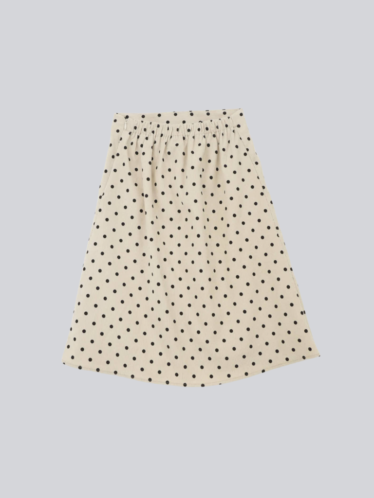 polka dot midi skirt