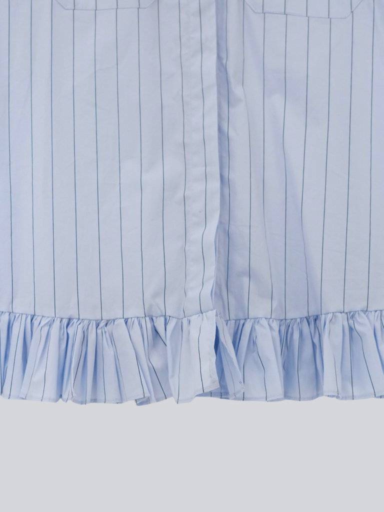 stripe frill big blouse